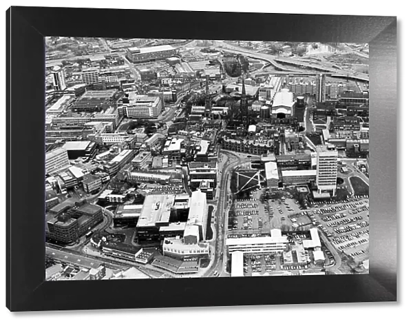 Aerial view of Coventry City Centre 9th March 1984