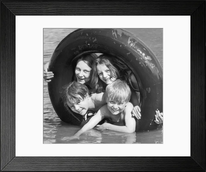 Framed Print : Water, sun and an old tyre... what more could one ask? Having fun at Binley Road paddling Framed Print : Water, sun and an old tyre... what more could one ask? Having fun at Binley Road paddling