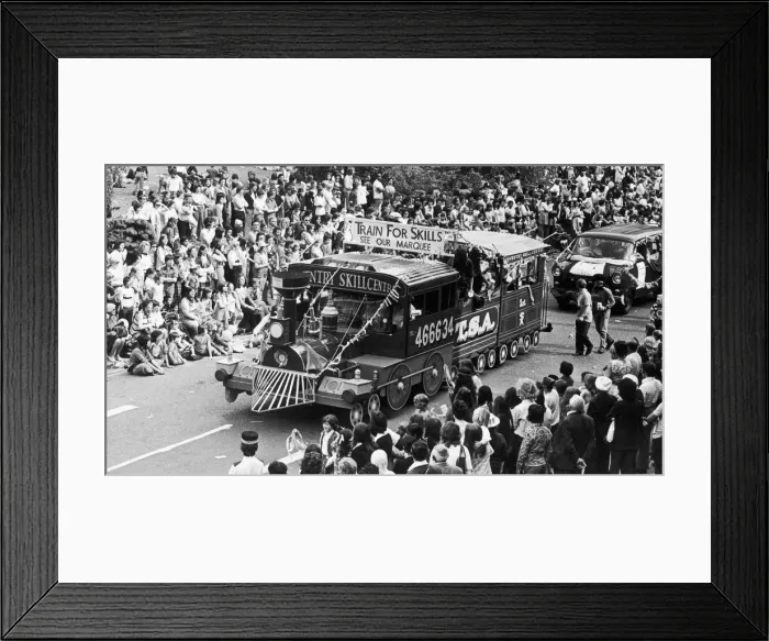 Framed Print : The Coventry Skill Centre float seen here taking part in the 1974 Coventry Carnival