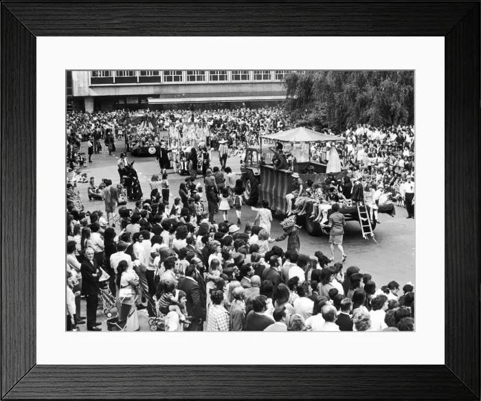 Framed Print : The 1974 Coventry Carnival procession seen here passing through Broadgate 15th June 1974 Framed Print : The 1974 Coventry Carnival procession seen here passing through Broadgate 15th June 1974