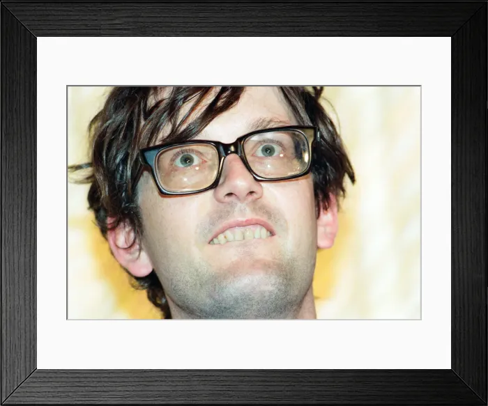 Framed Print : Pulp play the Clickimin Centre, Shetland, 13th August 1996. Lead Singer, Jarvis Cocker Framed Print : Pulp play the Clickimin Centre, Shetland, 13th August 1996. Lead Singer, Jarvis Cocker