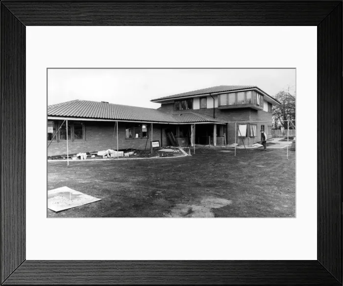 Framed Print : Acorns Childrens Hospice, Under Construction, 7th March 1988 Framed Print : Acorns Childrens Hospice, Under Construction, 7th March 1988