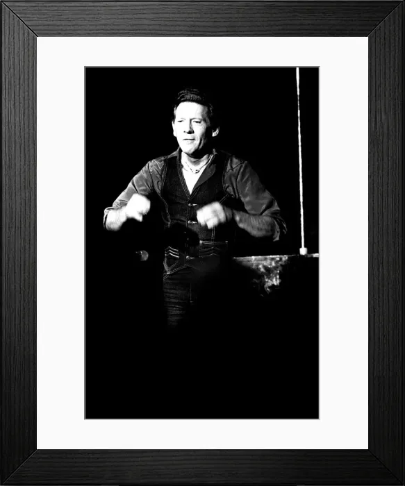 Framed Print : Singer Jerry Lee Lewis in concert at the Mayfair in Newcastle 14 February 1980