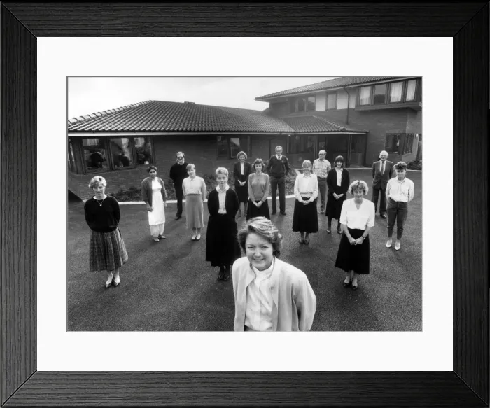 Framed Print : Acorns Childrens Hospice, 30th September 1988. Management & Staff Framed Print : Acorns Childrens Hospice, 30th September 1988. Management & Staff