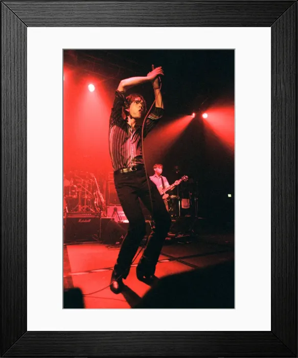 Framed Print : Pulp play the Clickimin Centre, Shetland, 13th August 1996. Lead Singer, Jarvis Cocker Framed Print : Pulp play the Clickimin Centre, Shetland, 13th August 1996. Lead Singer, Jarvis Cocker