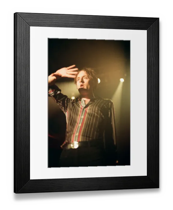 Framed Print : Pulp play the Clickimin Centre, Shetland, 13th August 1996. Lead Singer, Jarvis Cocker Framed Print : Pulp play the Clickimin Centre, Shetland, 13th August 1996. Lead Singer, Jarvis Cocker