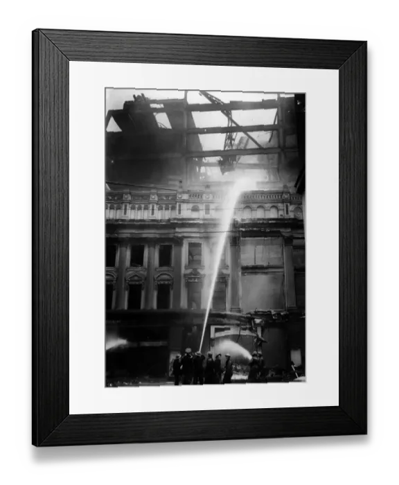 Framed Print : World War Two Air Raids, Birmingham, 25th October 1940. Firemen at Work