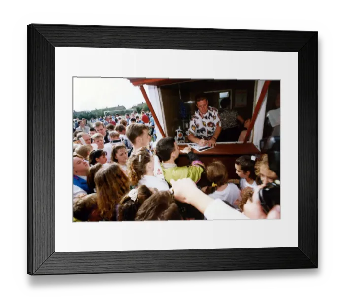 Framed Print : Footballer Paul Gascoigne - Gazza Paul Gascoigne officially opening the stand