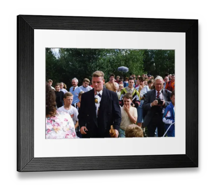 Framed Print : Footballer Paul Gascoigne - Gazza Paul Gascoigne officially opening the stand Framed Print : Footballer Paul Gascoigne - Gazza Paul Gascoigne officially opening the stand