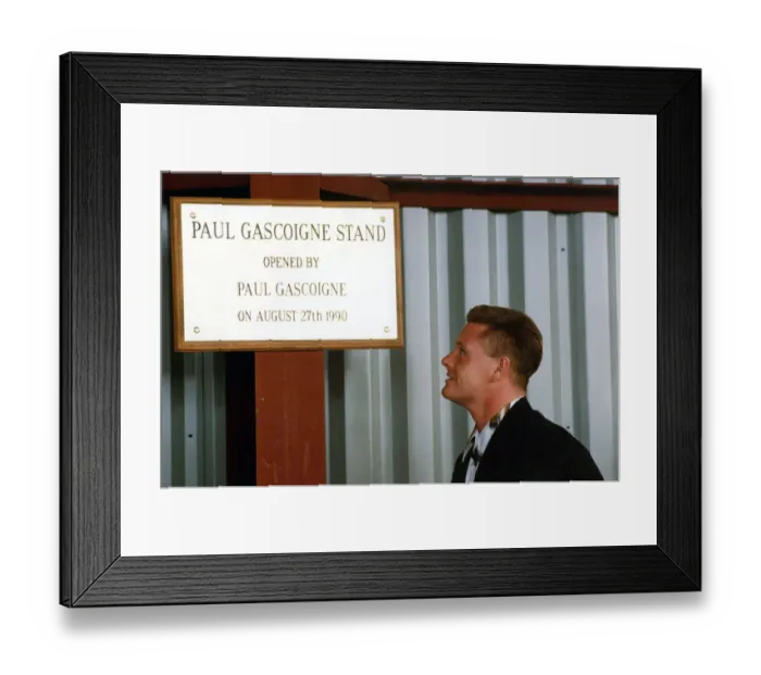 Framed Print : Footballer Paul Gascoigne - Gazza Paul Gascoigne officially opening the stand