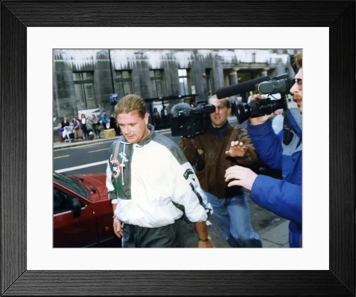 Framed Print : Footballer Paul Gascoigne - Gazza Paul Gascoigne pictured outside Newcastle