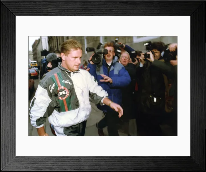 Framed Print : Footballer Paul Gascoigne - Gazza Paul Gascoigne pictured outside Newcastle