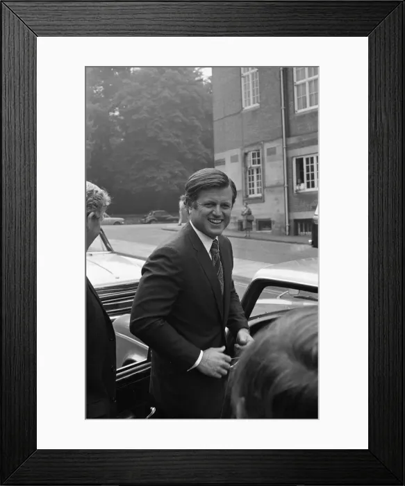 Framed Print : Senator Edward Kennedy seen here leaving Cadbury Schweppes in Bournville following a tour Framed Print : Senator Edward Kennedy seen here leaving Cadbury Schweppes in Bournville following a tour