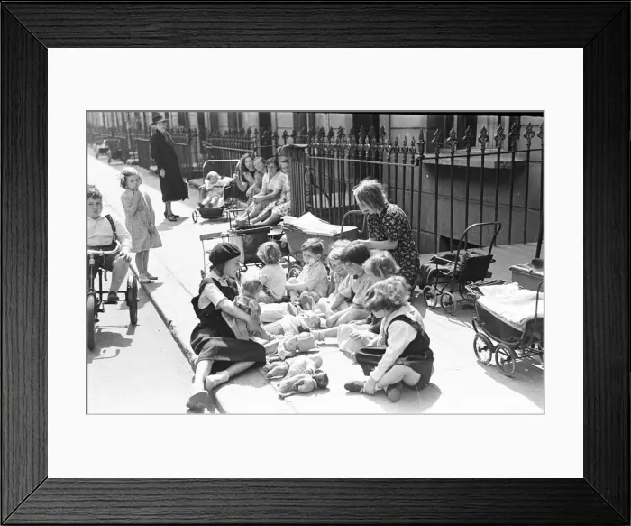 Framed Print : London Kids, children seen here playing in the street during the spring of 1941 Circa May Framed Print : London Kids, children seen here playing in the street during the spring of 1941 Circa May