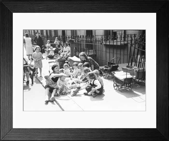 Framed Print : London Kids, children seen here playing in the street during the spring of 1941 Circa May Framed Print : London Kids, children seen here playing in the street during the spring of 1941 Circa May