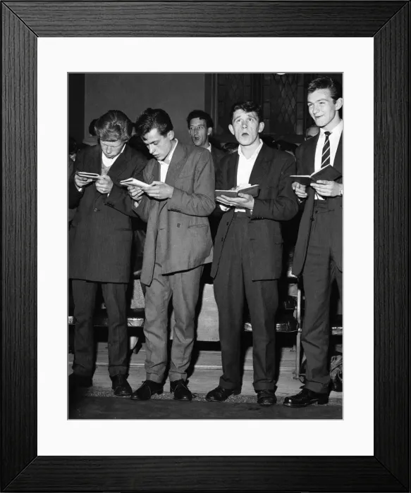 Framed Print : The Herald Angels... Teddy boys who attended the special service for youth given by 16 Framed Print : The Herald Angels... Teddy boys who attended the special service for youth given by 16