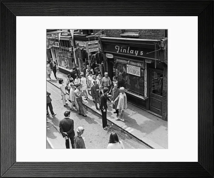 Framed Print : Carnaby Street Scenes and Demonstration over Mick Jagger and Keith Richard Framed Print : Carnaby Street Scenes and Demonstration over Mick Jagger and Keith Richard