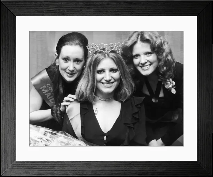 Framed Print : 1975 Coventry Carnival Queen seen here with her two maids of honour. 5th April 1975 Framed Print : 1975 Coventry Carnival Queen seen here with her two maids of honour. 5th April 1975
