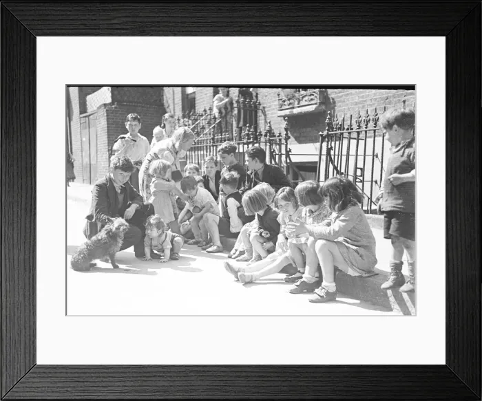 Framed Print : London Kids, children seen here playing in the street during the spring of 1941 Circa May Framed Print : London Kids, children seen here playing in the street during the spring of 1941 Circa May