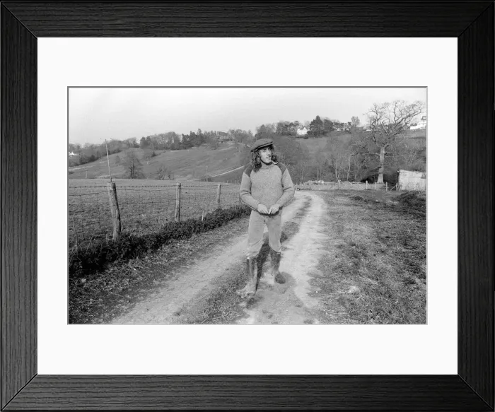 Framed Print : Roger Daltrey, lead singer of The Who rock group, at home on his 300 acre farm in Sussex Framed Print : Roger Daltrey, lead singer of The Who rock group, at home on his 300 acre farm in Sussex