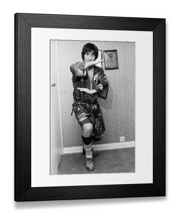 Framed Print : Drummer of The Who rock group Keith Moon. October 1975 Framed Print : Drummer of The Who rock group Keith Moon. October 1975