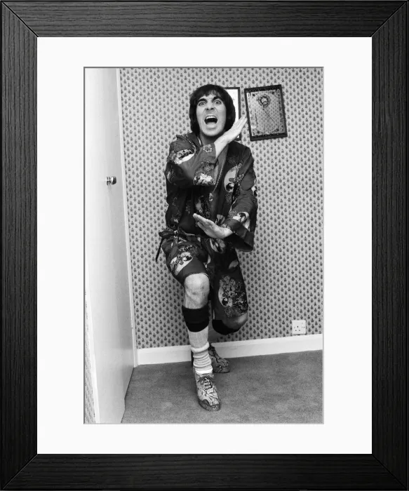 Framed Print : Drummer of The Who rock group Keith Moon. October 1975