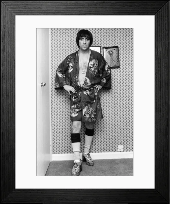 Framed Print : Drummer of The Who rock group Keith Moon. October 1975 Framed Print : Drummer of The Who rock group Keith Moon. October 1975