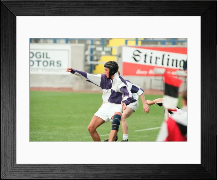 Framed Print : Forthbank Stadium, 26th September 1995. Gavin Hastings makes his last big-game Framed Print : Forthbank Stadium, 26th September 1995. Gavin Hastings makes his last big-game