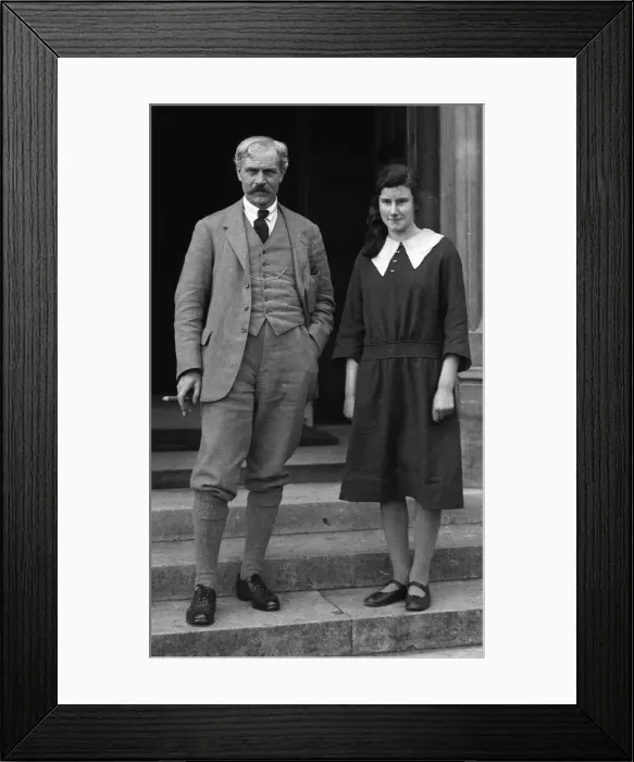 Framed Print : Prime Minister Ramsay MacDonald and his daughter Joan seen here at Chequers Framed Print : Prime Minister Ramsay MacDonald and his daughter Joan seen here at Chequers