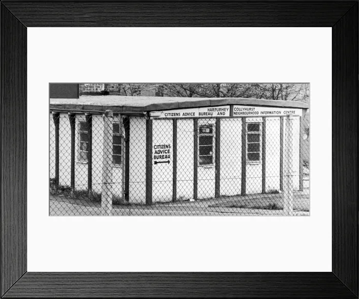 Framed Print : The Citizens Advice Beurau in Harpurhey, 29th April 1988 Framed Print : The Citizens Advice Beurau in Harpurhey, 29th April 1988