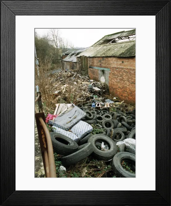 Framed Print : Rubbish at Hendham Vale, Harpurhey in Graater Manchester Framed Print : Rubbish at Hendham Vale, Harpurhey in Graater Manchester