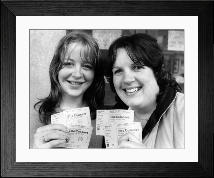Framed Print : Rock fans Carol Morton (left) and Pearl Meenagh, first in queue for Rolling Stones Framed Print : Rock fans Carol Morton (left) and Pearl Meenagh, first in queue for Rolling Stones