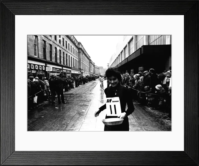 Framed Print : The Shrove Tuesday Jiff Lemons Pancake Race in Clayton Street