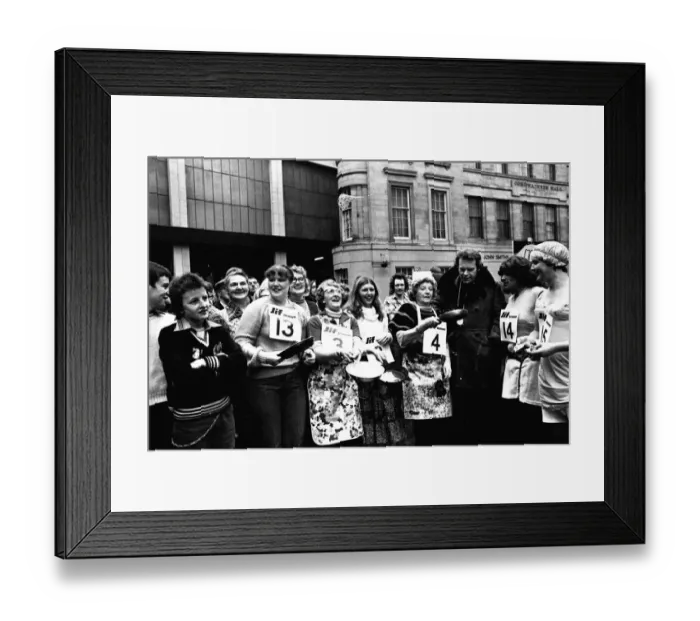 Framed Print : The Shrove Tuesday Jiff Lemons Pancake Race in Clayton Street Framed Print : The Shrove Tuesday Jiff Lemons Pancake Race in Clayton Street