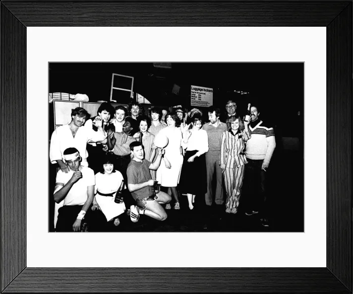Framed Print : A pancake race at Newcastle Central Station on 15th February 1983