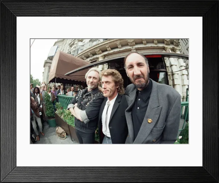 Framed Print : John Entwistle, Pete Townshend and singer Roger Daltrey of The Who rock group pat Framed Print : John Entwistle, Pete Townshend and singer Roger Daltrey of The Who rock group pat
