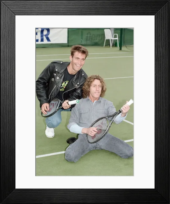 Framed Print : Roger Daltrey, singer of British rock group The Who with Australian tennis player Pat