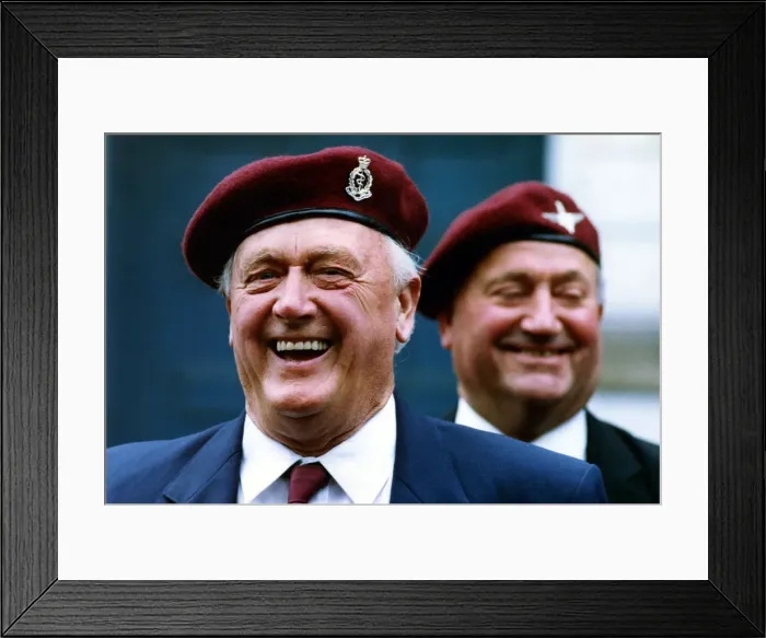 Framed Print : World War Two - Second World War - D-Day Remembrance Parade - An ex-member of the Royal Framed Print : World War Two - Second World War - D-Day Remembrance Parade - An ex-member of the Royal