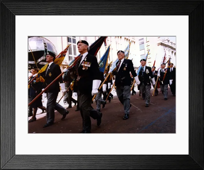 Framed Print : World War Two - Second World War - D-Day veterans march in the remembrance parade through Framed Print : World War Two - Second World War - D-Day veterans march in the remembrance parade through
