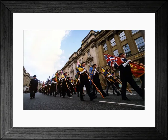 Framed Print : World War Two - Second World War - D-Day veterans march in the remembrance parade through Framed Print : World War Two - Second World War - D-Day veterans march in the remembrance parade through