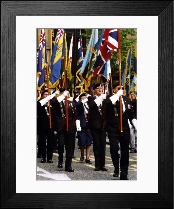 Framed Print : World War Two - Second World War - D-Day veterans march in the remembrance parade through Framed Print : World War Two - Second World War - D-Day veterans march in the remembrance parade through