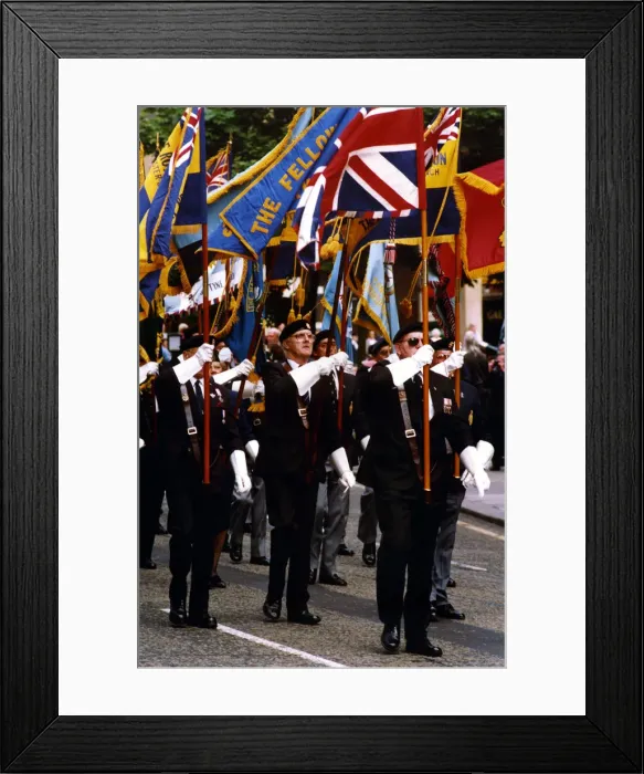 Framed Print : World War Two - Second World War - D-Day veterans march in the remembrance parade through Framed Print : World War Two - Second World War - D-Day veterans march in the remembrance parade through