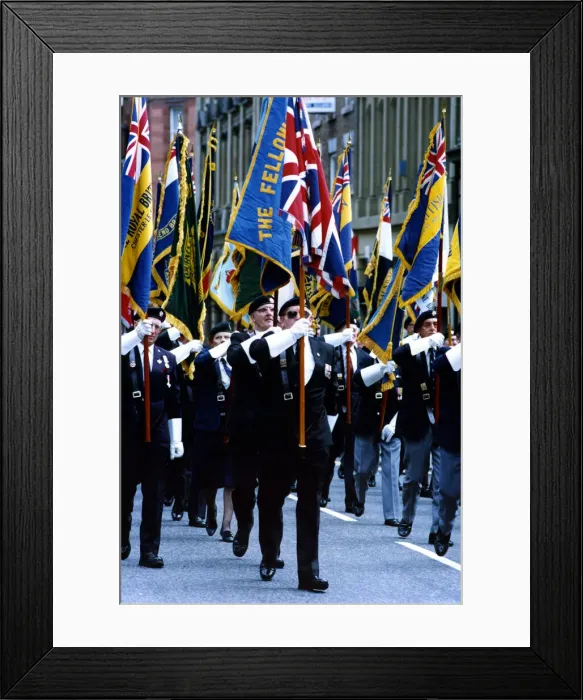 Framed Print : World War Two - Second World War - D-Day veterans march in the remembrance parade through Framed Print : World War Two - Second World War - D-Day veterans march in the remembrance parade through