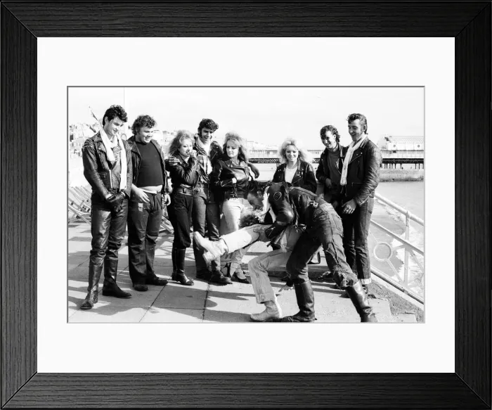 Framed Print : Filming of Quadrophenia in Brighton, based on the Mods and Rocker battles of the mid Framed Print : Filming of Quadrophenia in Brighton, based on the Mods and Rocker battles of the mid