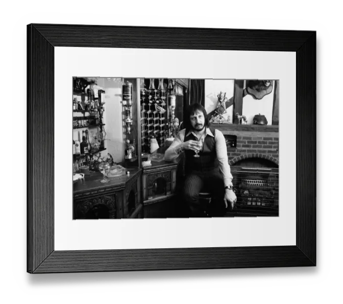 Framed Print : Bass guitarist of The Who rock group John Entwistle pictured at his home in Ealing Framed Print : Bass guitarist of The Who rock group John Entwistle pictured at his home in Ealing