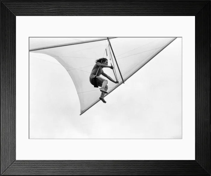 Framed Print : Roger Daltrey, lead singer of The Who rock group, learning to fly a hang glider for Framed Print : Roger Daltrey, lead singer of The Who rock group, learning to fly a hang glider for