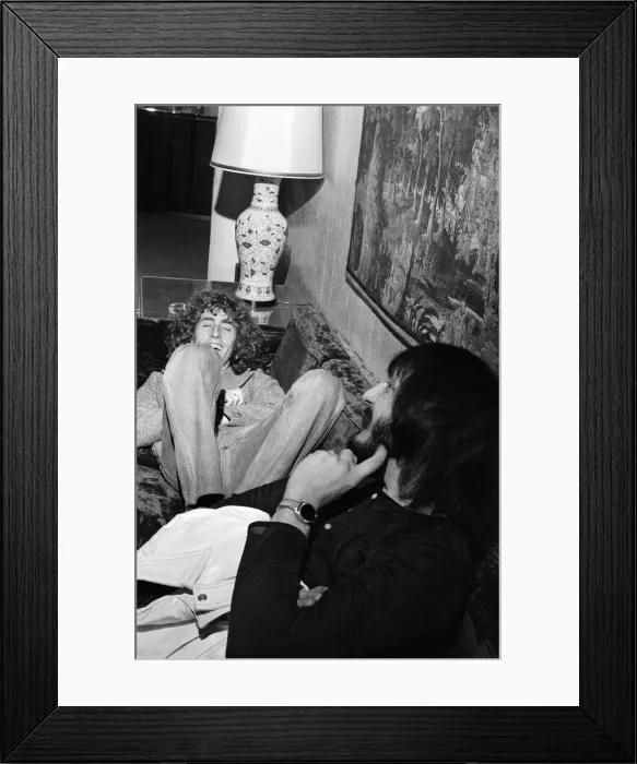 Framed Print : Members of The Who rock group. Singer Roger Daltrey with bass guitarist John Framed Print : Members of The Who rock group. Singer Roger Daltrey with bass guitarist John