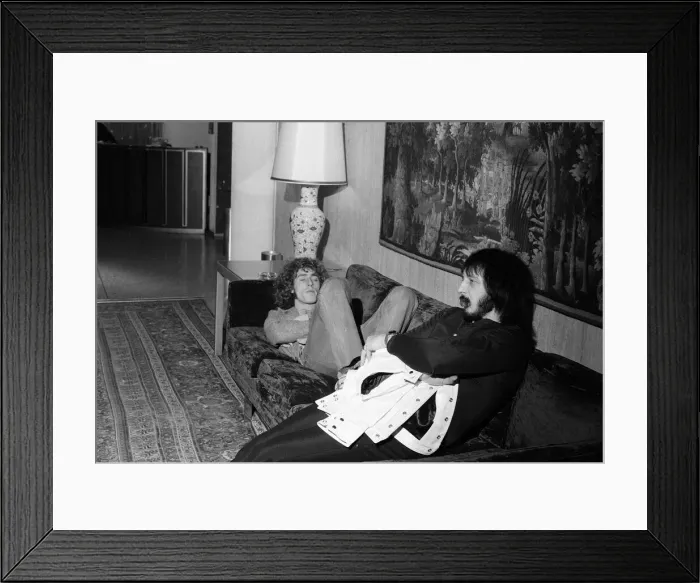 Framed Print : Members of The Who rock group. Singer Roger Daltrey with bass guitarist John Framed Print : Members of The Who rock group. Singer Roger Daltrey with bass guitarist John