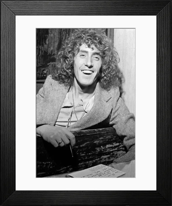Framed Print : Members of The Who rock group. Singer Roger Daltrey. 8th December 1973 Framed Print : Members of The Who rock group. Singer Roger Daltrey. 8th December 1973
