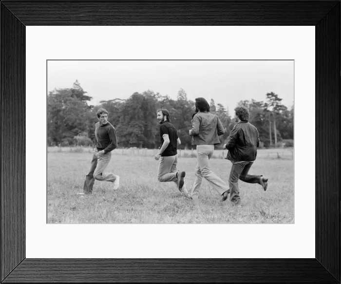 Framed Print : Members of the British rock group The Who pose for pictures after new drummer Kenney